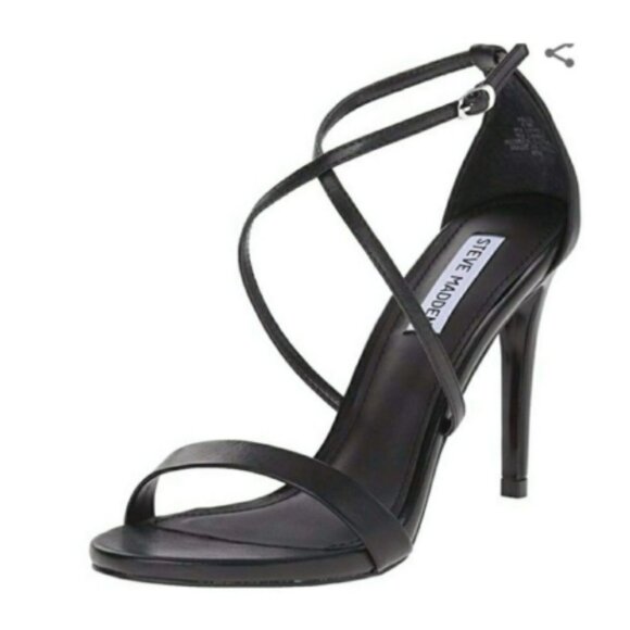 Steve Madden Womens Feliz Patent Ankle Strap Heels Black - Picture 6 of 8